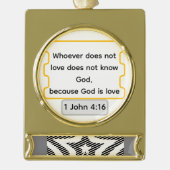 God Is Love Star Elegant high-end Christmas Verguld Banner Ornament (Voorkant)