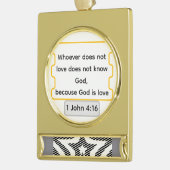 God Is Love Star Elegant high-end Christmas Verguld Banner Ornament (Links)
