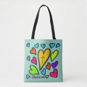 God is Love with Hearts Cross Tote Bag (Voorkant)
