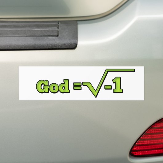 God is maginair bumpersticker (Op auto)