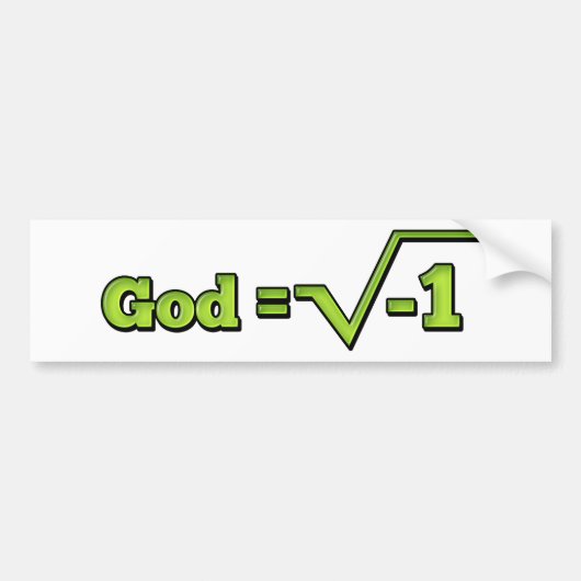 God is maginair bumpersticker (Voorkant)