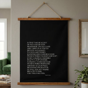 God Is Met Je Inspirerende Gedicht Tapijt Zwart Hangend Wandkleed