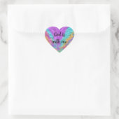God Is Met Me Regenboog Hart Stickers (Tas)