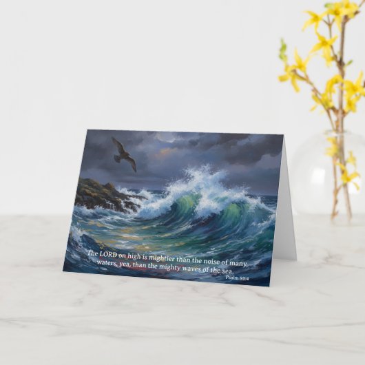 God is Mightier than the Sea: Psalm 93:4 Kaart (Gele Bloem)