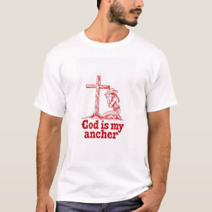 God is mijn anker premium heren T-shirt