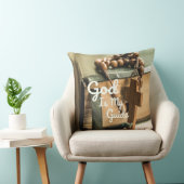 God is mijn Bijbel en Rosary Cross Kussen (Stoel)