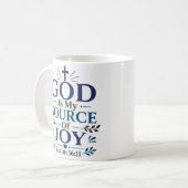 God Is Mijn Bron Van Vreugde Dagelijkse Devotionel Koffiemok (Voorkant links)