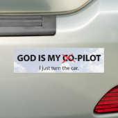God is mijn C-o-Pilot Bumpersticker (Op auto)