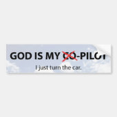 God is mijn C-o-Pilot Bumpersticker (Voorkant)