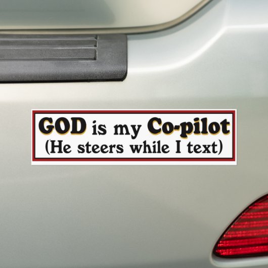 "God is mijn co-piloot" bumpersticker. Bumpersticker (Op auto)