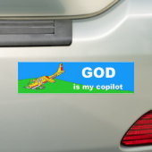 god is mijn copiloot bumpersticker (Op auto)