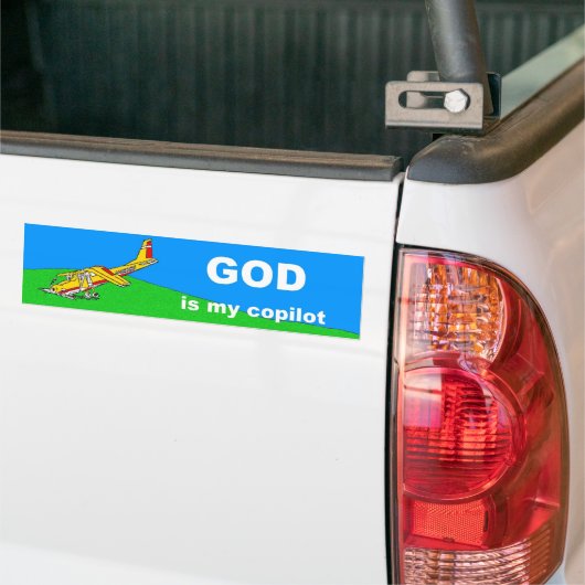 god is mijn copiloot bumpersticker (Op Truck)