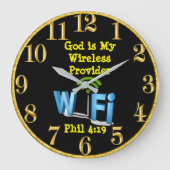 God is Mijn Draadloze Leverancier Phil 4:19  Grote Klok (Voorkant)