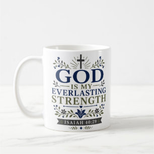 God Is Mijn Eeuwige Kracht Vintage Bijbelvers Koffiemok