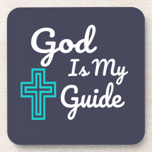 God is mijn gids kruis bier onderzetter