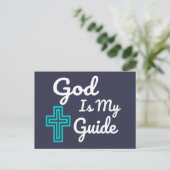 God is mijn gids kruis briefkaart (Staand voorkant)