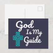 God is mijn gids kruis briefkaart (Voorkant / Achterkant)