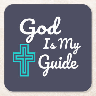 God is mijn gids kruis kartonnen onderzetters