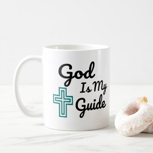 God is mijn gids kruis koffiemok (Met donut)