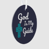 God is mijn gids kruis ornament (voorkant)