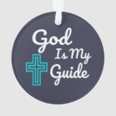 God is mijn gids kruis ornament (achterkant)