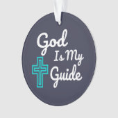 God is mijn gids kruis ornament (voorkant)