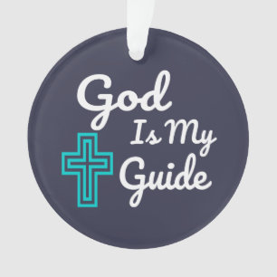 God is mijn gids kruis ornament