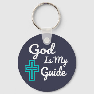 God Is Mijn Gids Kruis Sleutelhanger