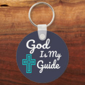 God Is Mijn Gids Kruis Sleutelhanger (Voorkant)
