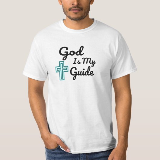 God is mijn gids kruis t-shirt (Voorkant)