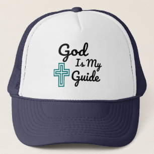 God is mijn gids kruis trucker pet