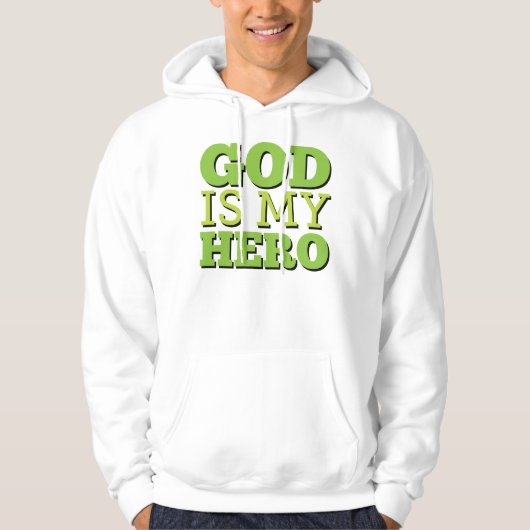 God is mijn held hoodie (Voorkant)