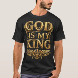 God Is Mijn Koning – Majestueus Gouden Christelijk T-shirt