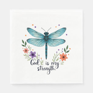 God is mijn kracht Bloemendragonfly Christelijk T- Servet