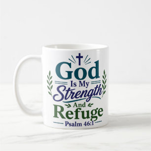 God Is Mijn Kracht En Toevlucht Aanmoedigingscitaa Koffiemok