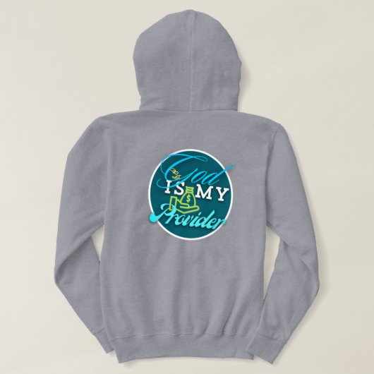 God is mijn leverancier Christelijke hoodie (Design achterkant)