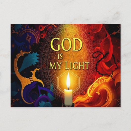 God is mijn licht Briefkaart (Voorkant)