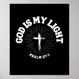 God is mijn licht (Psalm 27:1) Poster