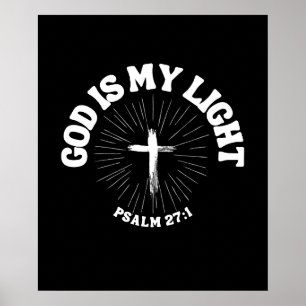 God is mijn licht (Psalm 27:1) Poster