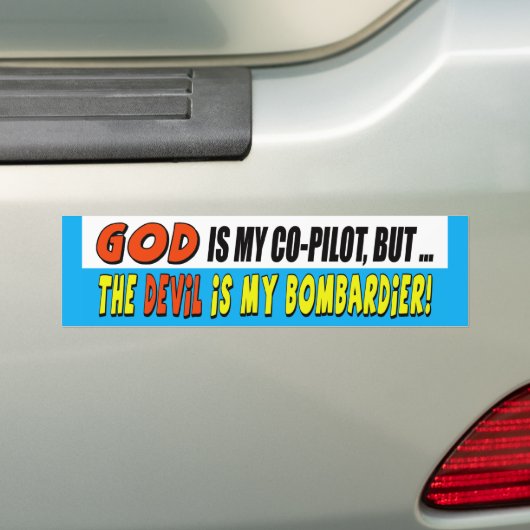 God is mijn mede-piloot Bumpersticker (Op auto)