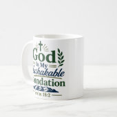 God Is Mijn Onwankelbare Fundament Moderne Christe Koffiemok (Voorkant links)
