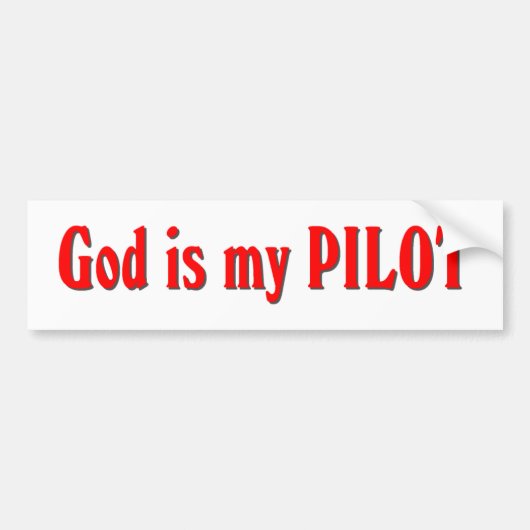 God is mijn piloot Bumpersticker (Voorkant)