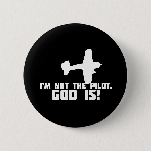 God is Mijn Piloot Ronde Button 5,7 Cm (Voorkant)