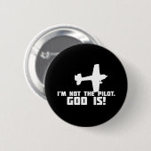 God is Mijn Piloot Ronde Button 5,7 Cm (Voorkant /achterkant)