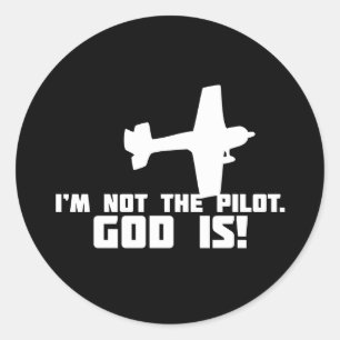 God is Mijn Piloot Ronde Sticker