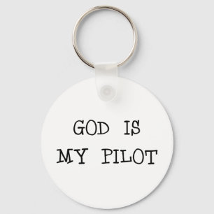 God is mijn piloot sleutelhanger