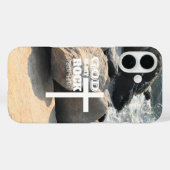 God is Mijn Rots Bijbelvers Wit Kruis Christelijk Case-Mate iPhone Case (Achterkant (horizontaal))