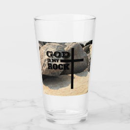 God is Mijn Rots Bijbelvers Zwarte Kruis Christeli Glas