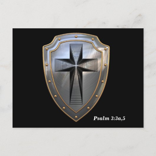 God is mijn schild briefkaart (Achterkant)