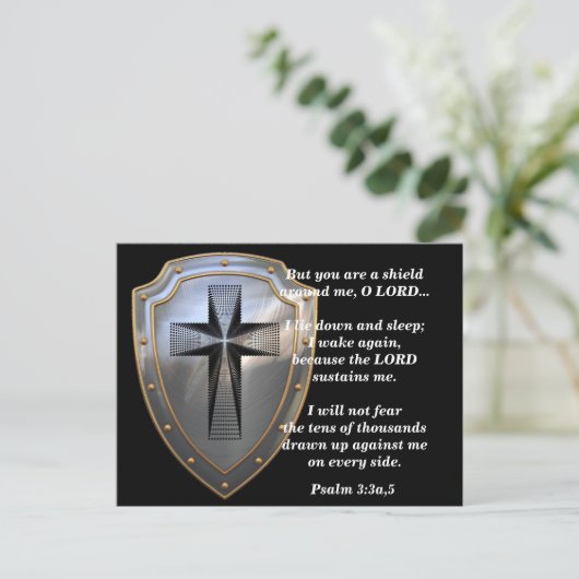 God is mijn schild briefkaart (Staand voorkant)